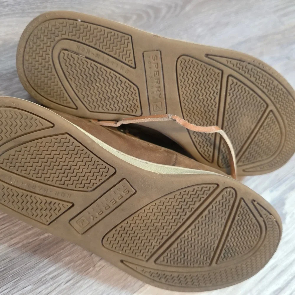 Sperry Cup II Boat Boys Brown Leather Shoes STK261419 Size 1.5M